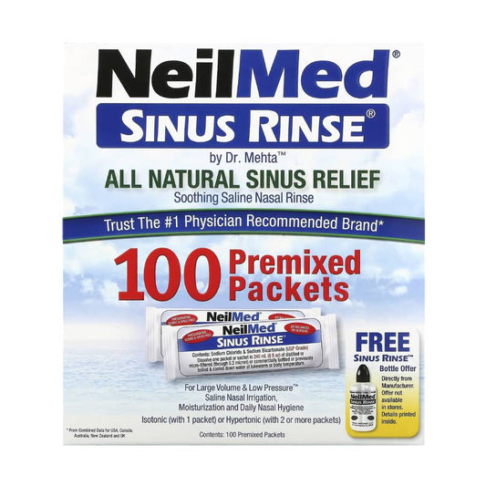 Sinus Rinse, All Natural Sinus Relief, 100 Premixed Packets