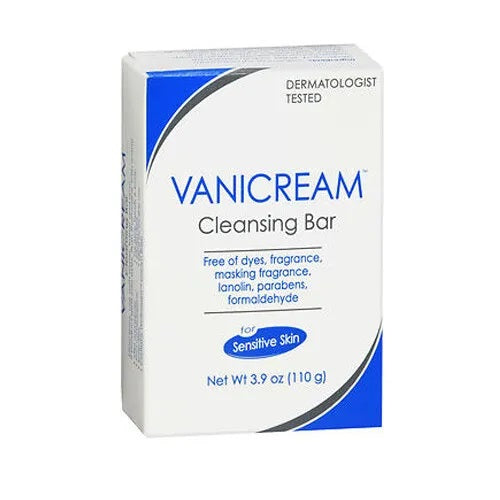 Vanicream Cleansing Bar packaging on a white background
