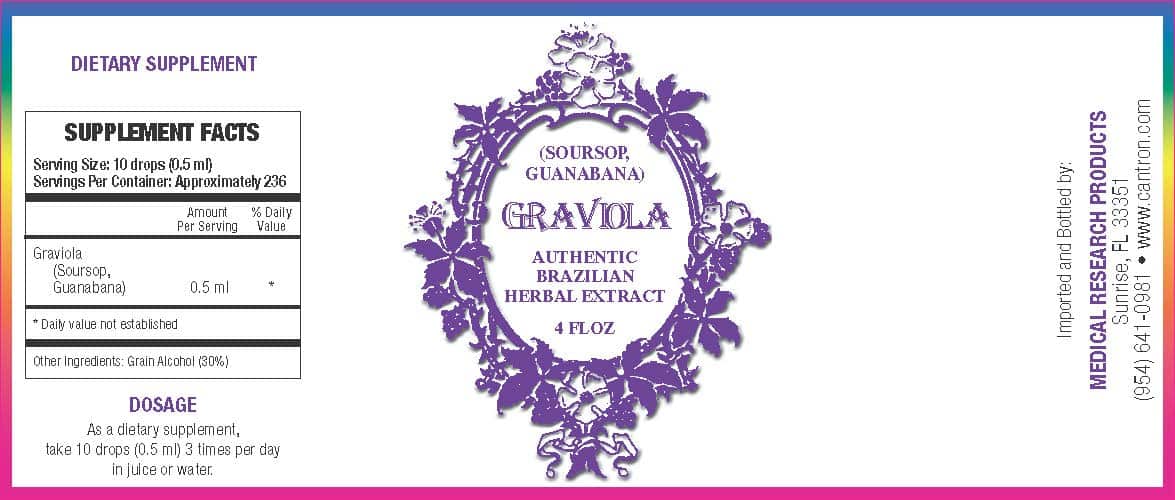 Graviola (Soursop, Guanabana) Herbal Extract 4 FL OZ Dropper Bottle