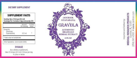 Graviola (Soursop, Guanabana) Herbal Extract 4 FL OZ Dropper Bottle
