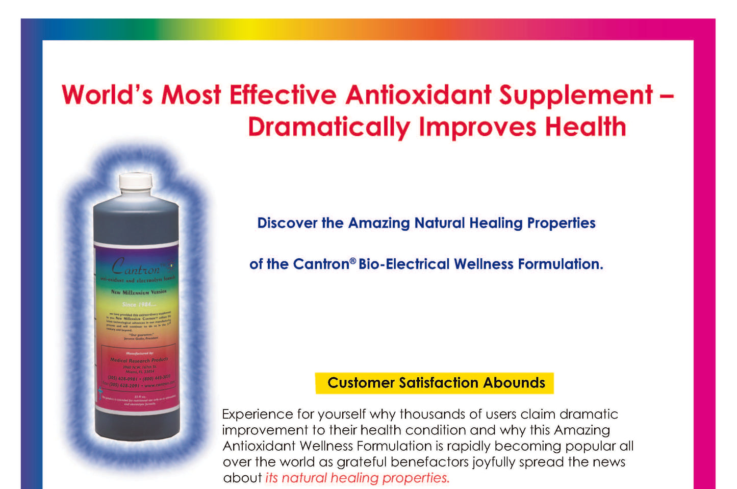 Cantron ASV, 180 “Freeze-Dried” Capsules